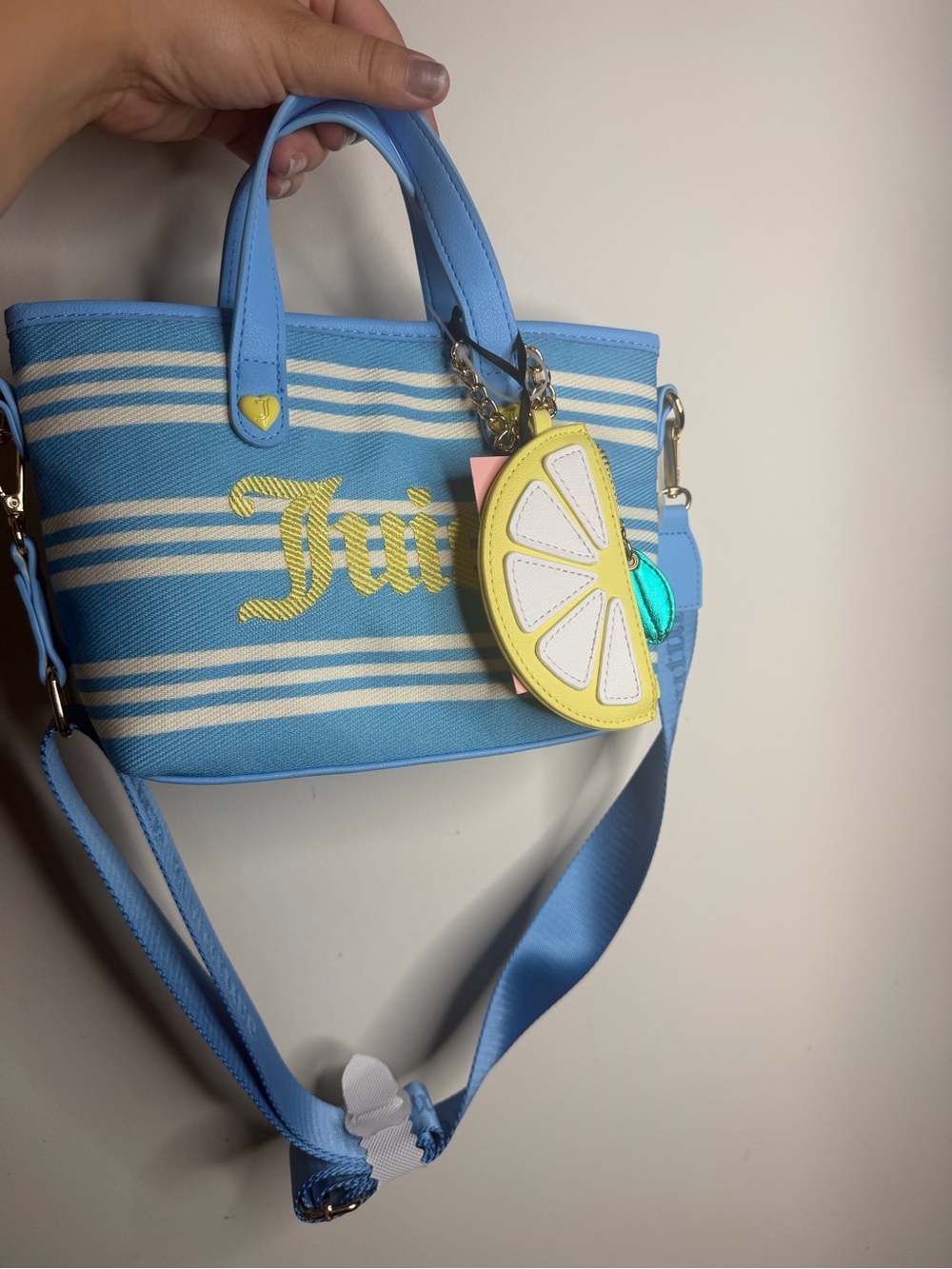 Juicy Couture Paradise Mini Tote Bag with Lemon Coin Purse NWT